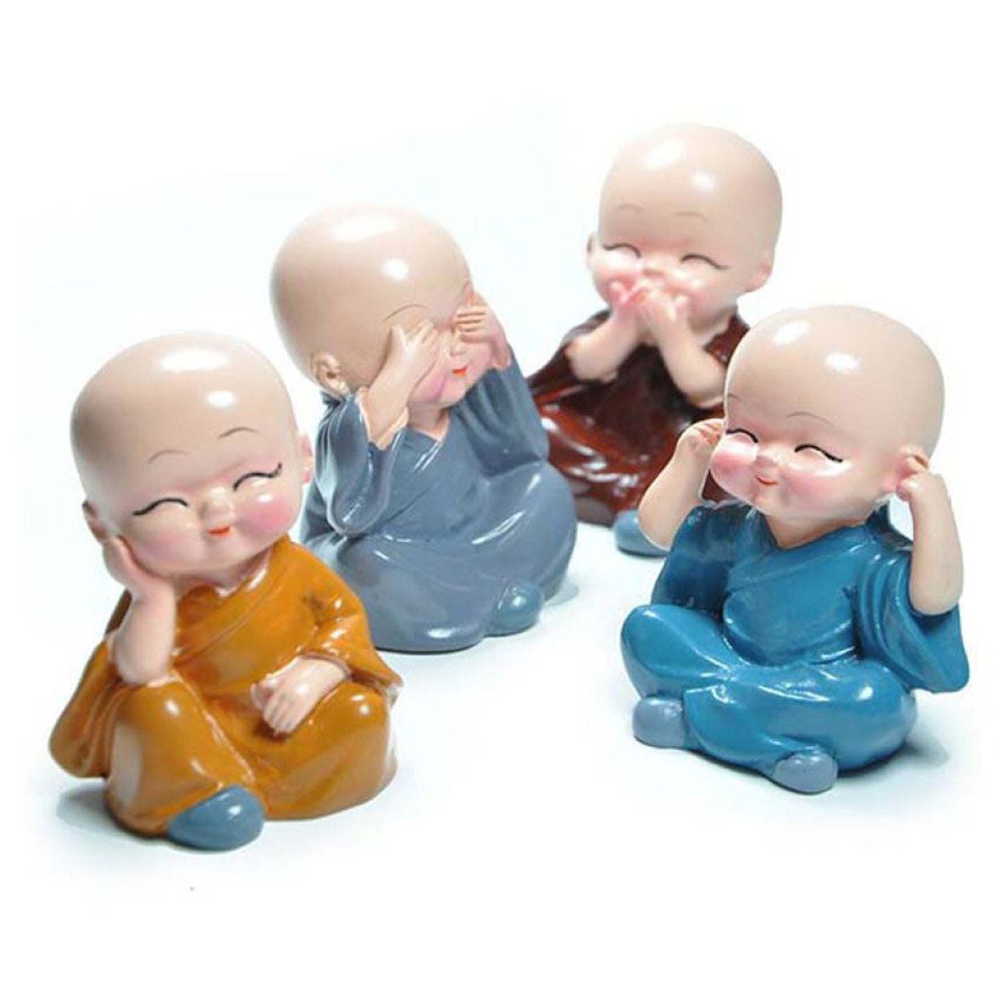Baby Buddha 4pc Show Piece Used For Home, Car And Office Decorations