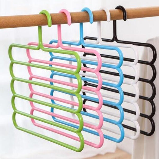 5 In 1 Multipurpose Plastic Hanger Assorted (5pc Set)