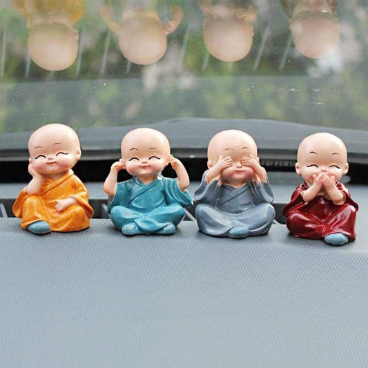 Baby Buddha 4pc Show Piece Used For Home, Car And Office Decorations