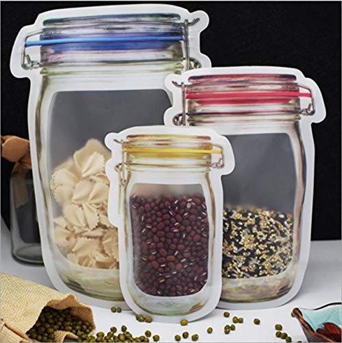 0855 Plastics Transparent Jar Shaped Stand-up Pouch With Zipper ( 2 Pc Set)
