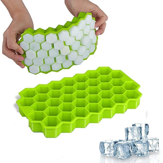 Flexible Silicone Honeycomb Design 37 cavity Ice Cube Molds/Trays (2pc Set)