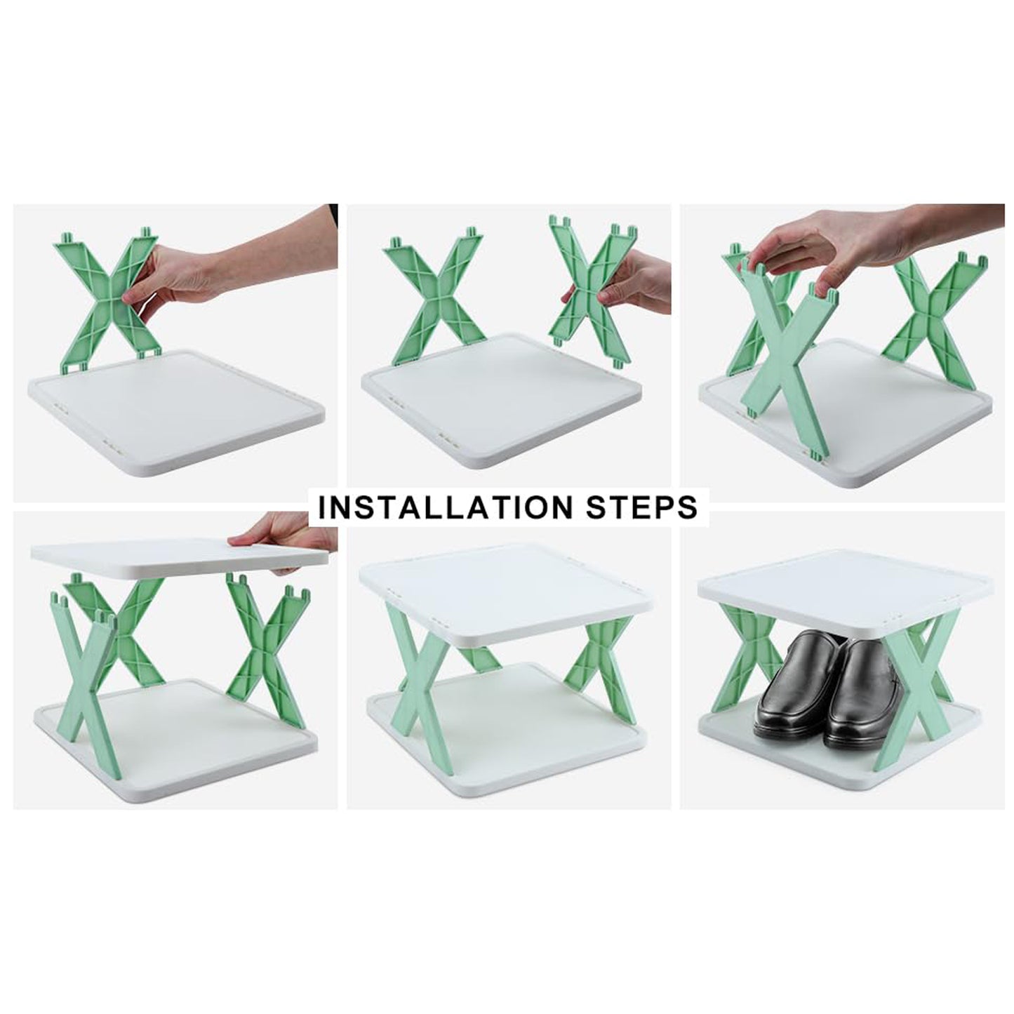 6 Layer Shoe Rack Design Lightweight Adjustable Plastic Foldable Shoe Cabinet For Home And Office