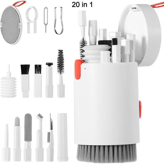20-in-1 Keyboard Cleaner Kit, Phone Screen, Cleaning Kit with Electronic Cleaning Brush Spray for AirPods Pro, iPad, iPhone Pro, Camera, Computer Cleaning