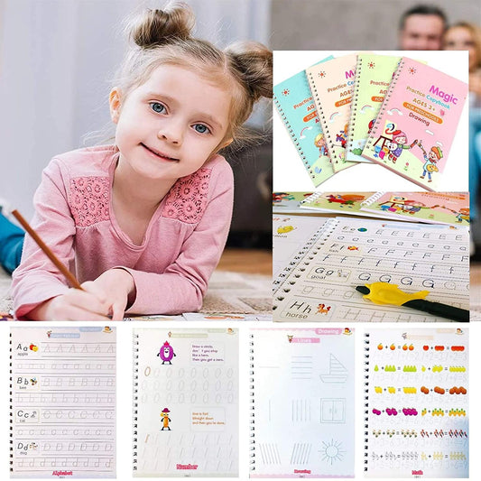 4 Pc Magic Copybook Widely Used By Kids Childrens