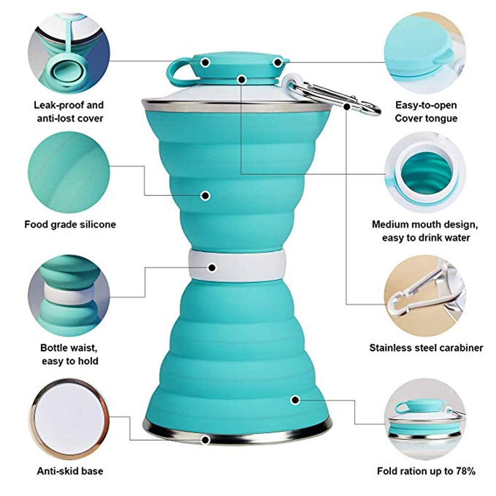 Collapsible Silicone Travel Water Bottle – BPA-Free, Leak-Proof & Lightweight (1385)