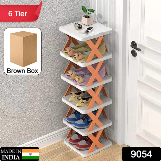 6 Layer Plastic Shoe Rack Lightweight Adjustable Foldable Shoe Cabinet Storage For Home And Office