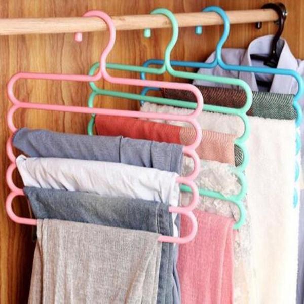 5 In 1 Multipurpose Plastic Hanger Assorted (5pc Set)