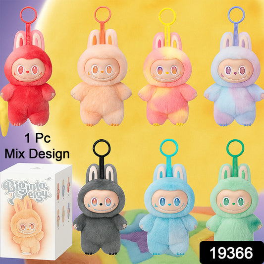 Labubu Doll Plush Toy Cartoon Keychain With Hook Assorted Colorful Design 1 Pc (Mix Design)