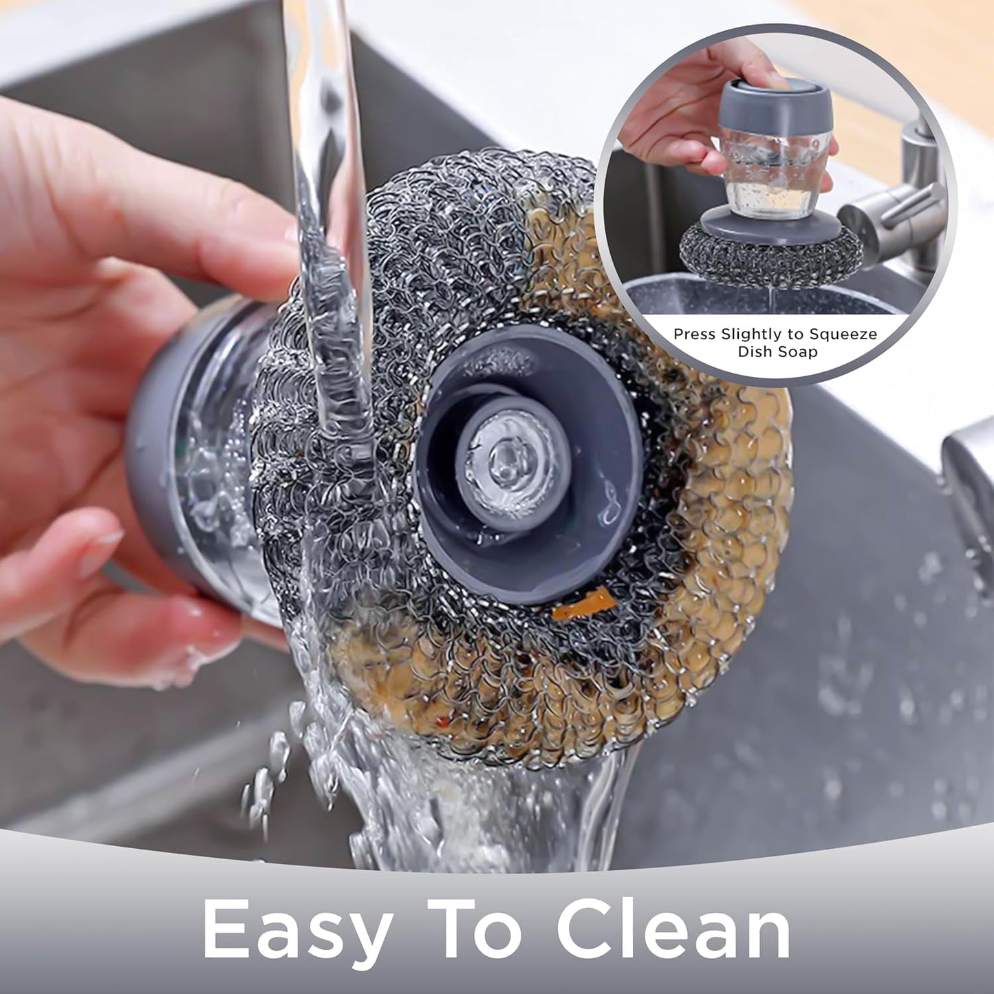 Soap Dispensing Palm Brush With Dispenser Cleaning (Set Of 3pcs)