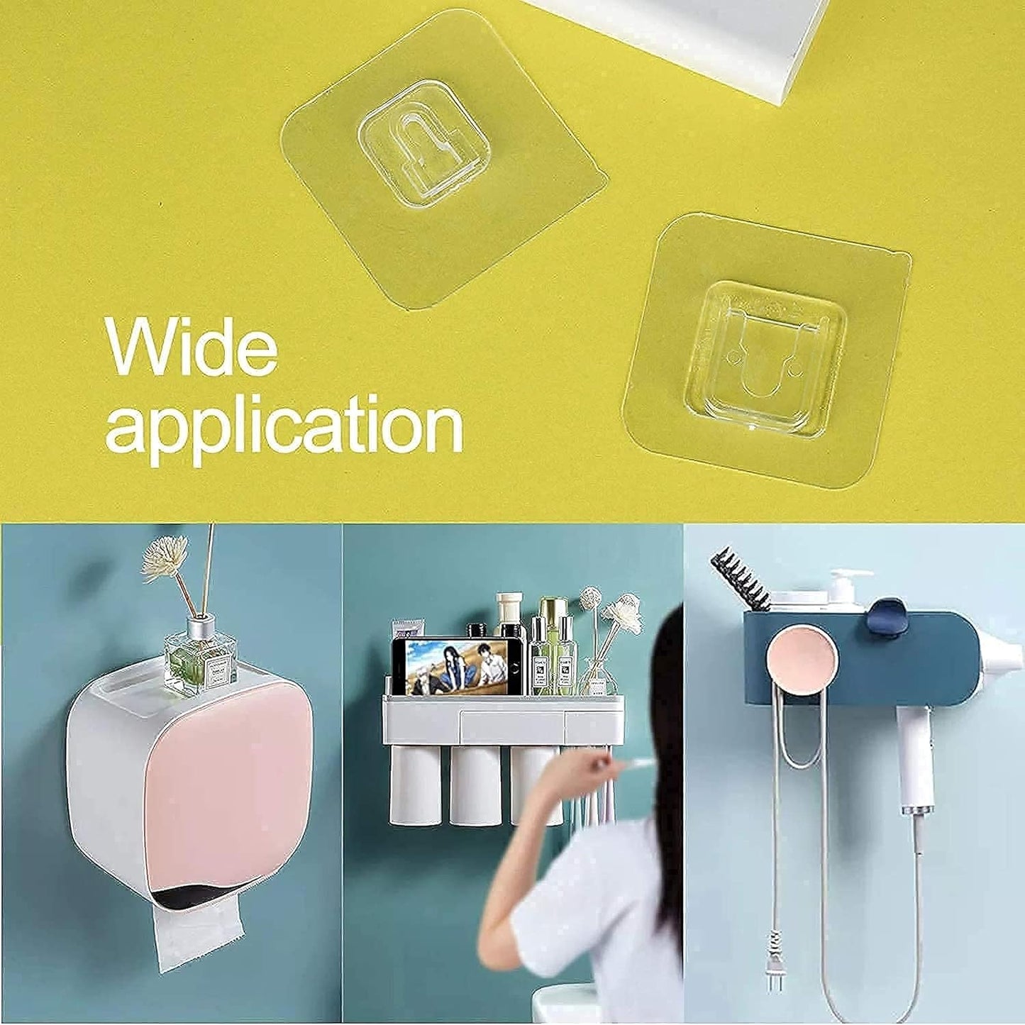 Magic Adhesive Heavy Plastic Wall Hooks 1742 (Pack Of 20) (10 Pair)