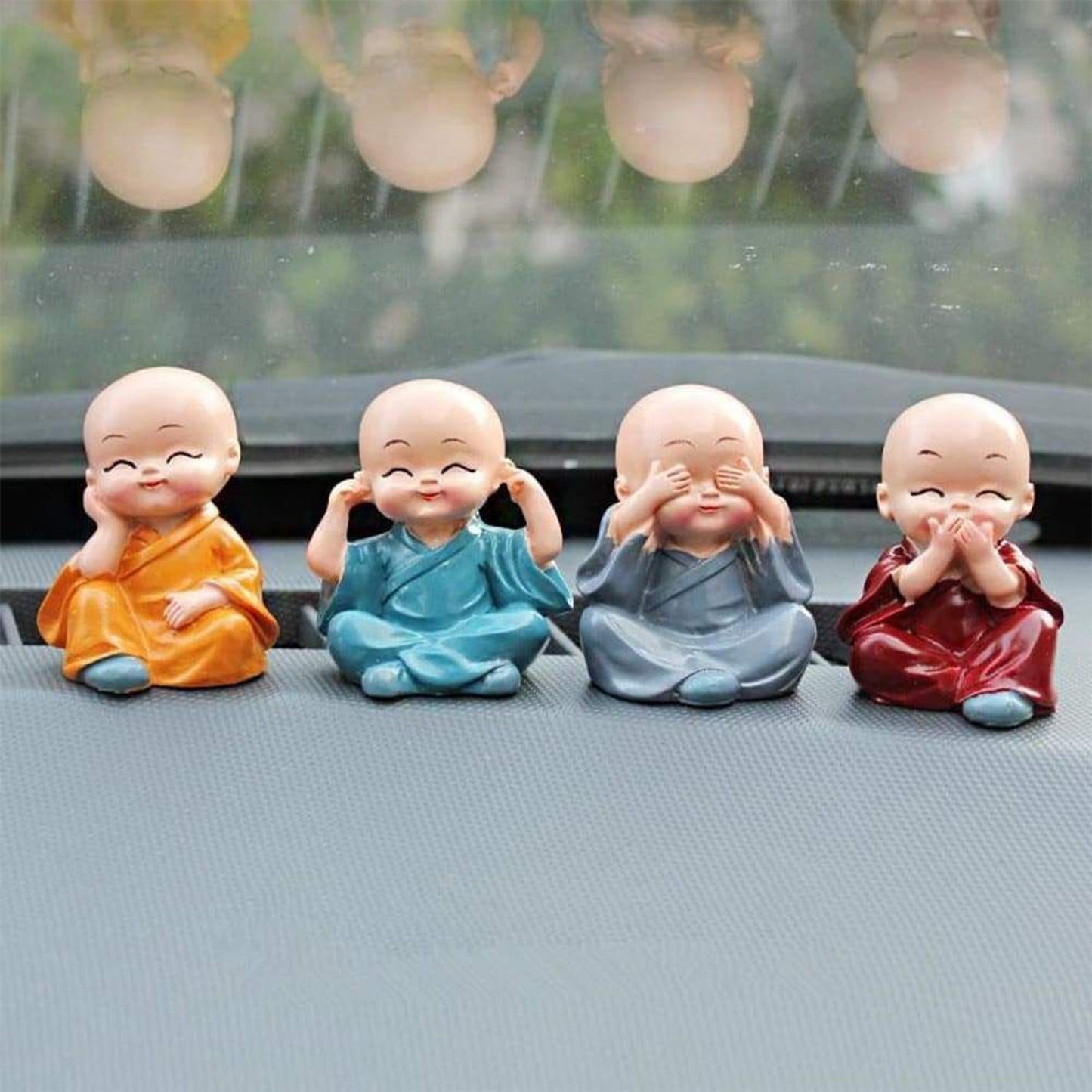 Baby Buddha 4pc Show Piece Used For Home, Car And Office Decorations