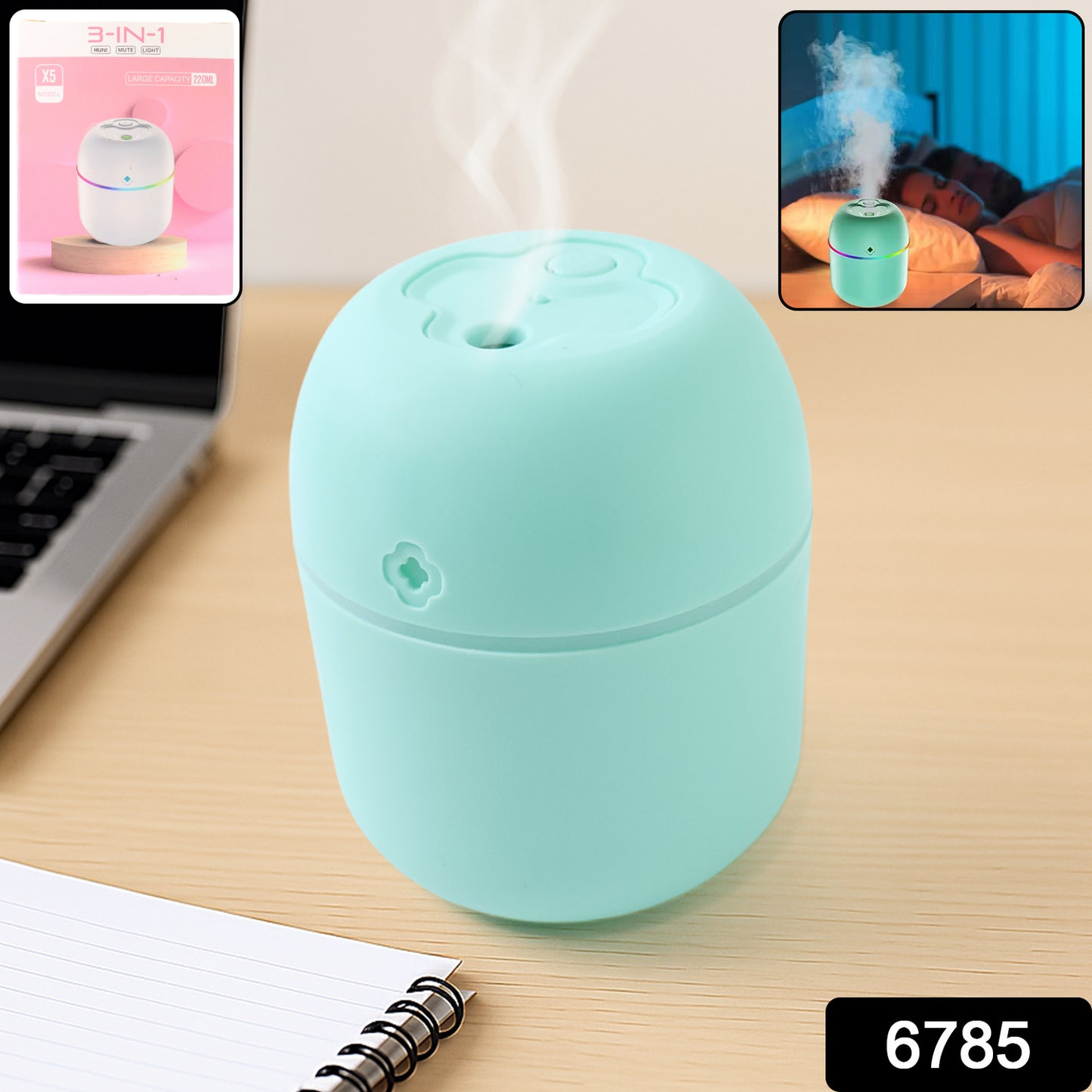 Portable Lighting Mini Humidifier, Cool Mist Humidifiers (250 ML)