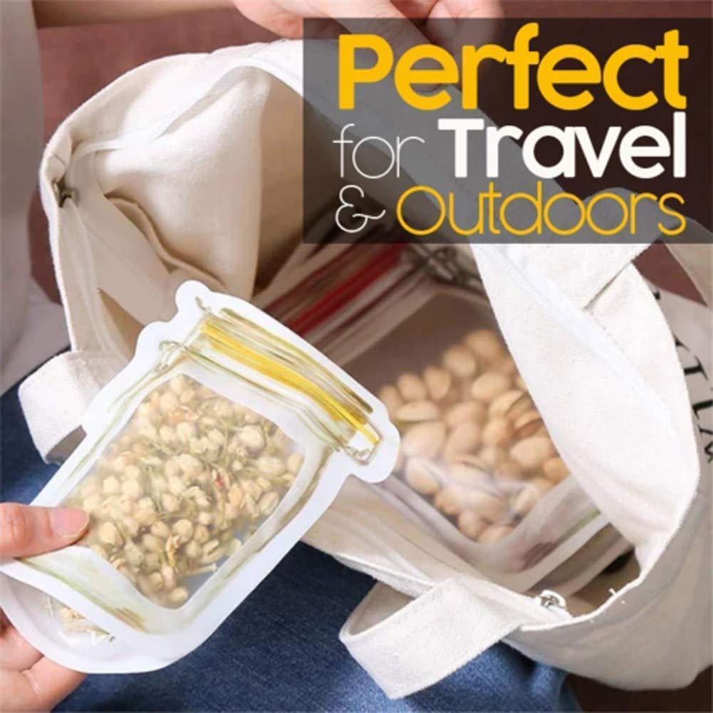0855 Plastics Transparent Jar Shaped Stand-up Pouch With Zipper ( 2 Pc Set)
