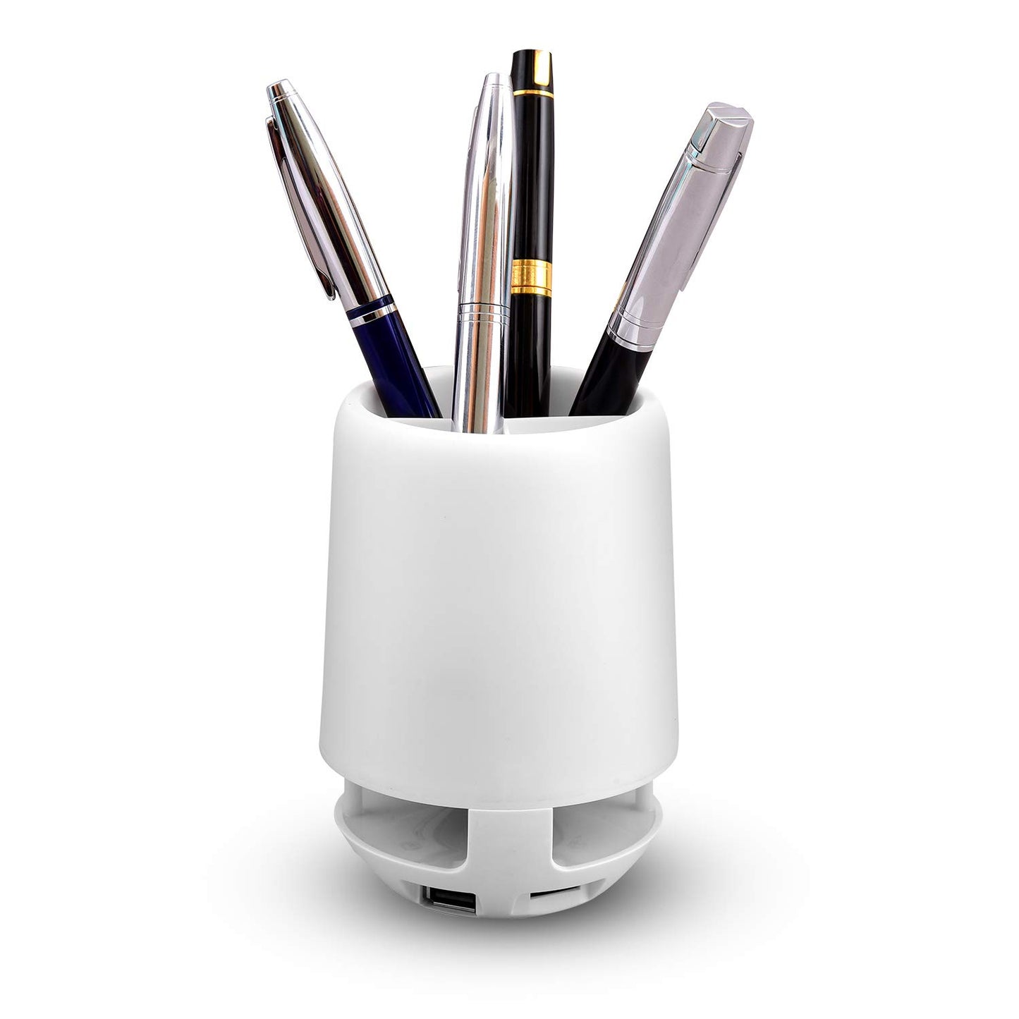 Multifunctional 4 Compartment Pen Holder with Bluetooth Speaker 5 W / Night Lamp Smart Color Changing Pen Stand
