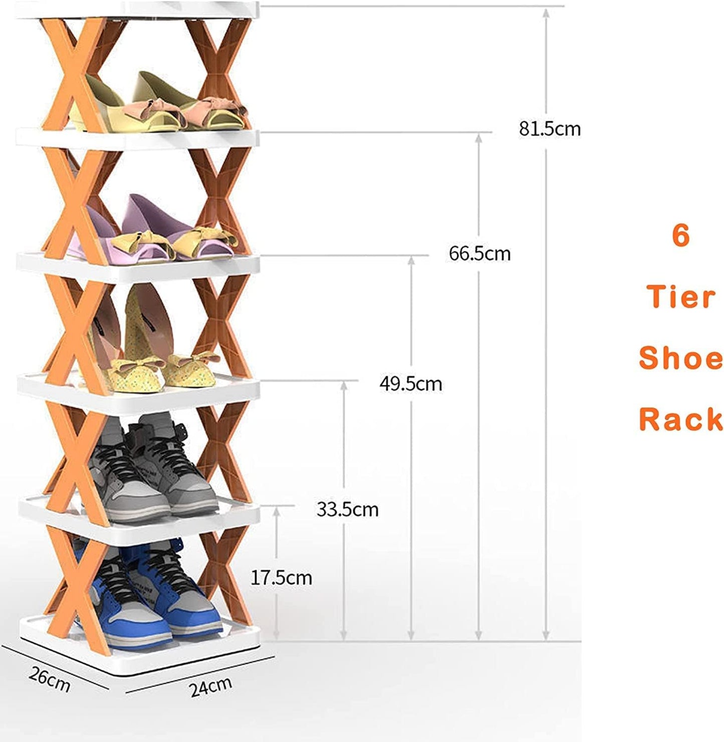 6 Layer Plastic Shoe Rack Lightweight Adjustable Foldable Shoe Cabinet Storage For Home And Office