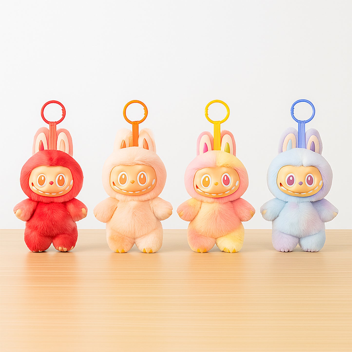 Labubu Doll Plush Toy Cartoon Keychain With Hook Assorted Colorful Design 1 Pc (Mix Design)
