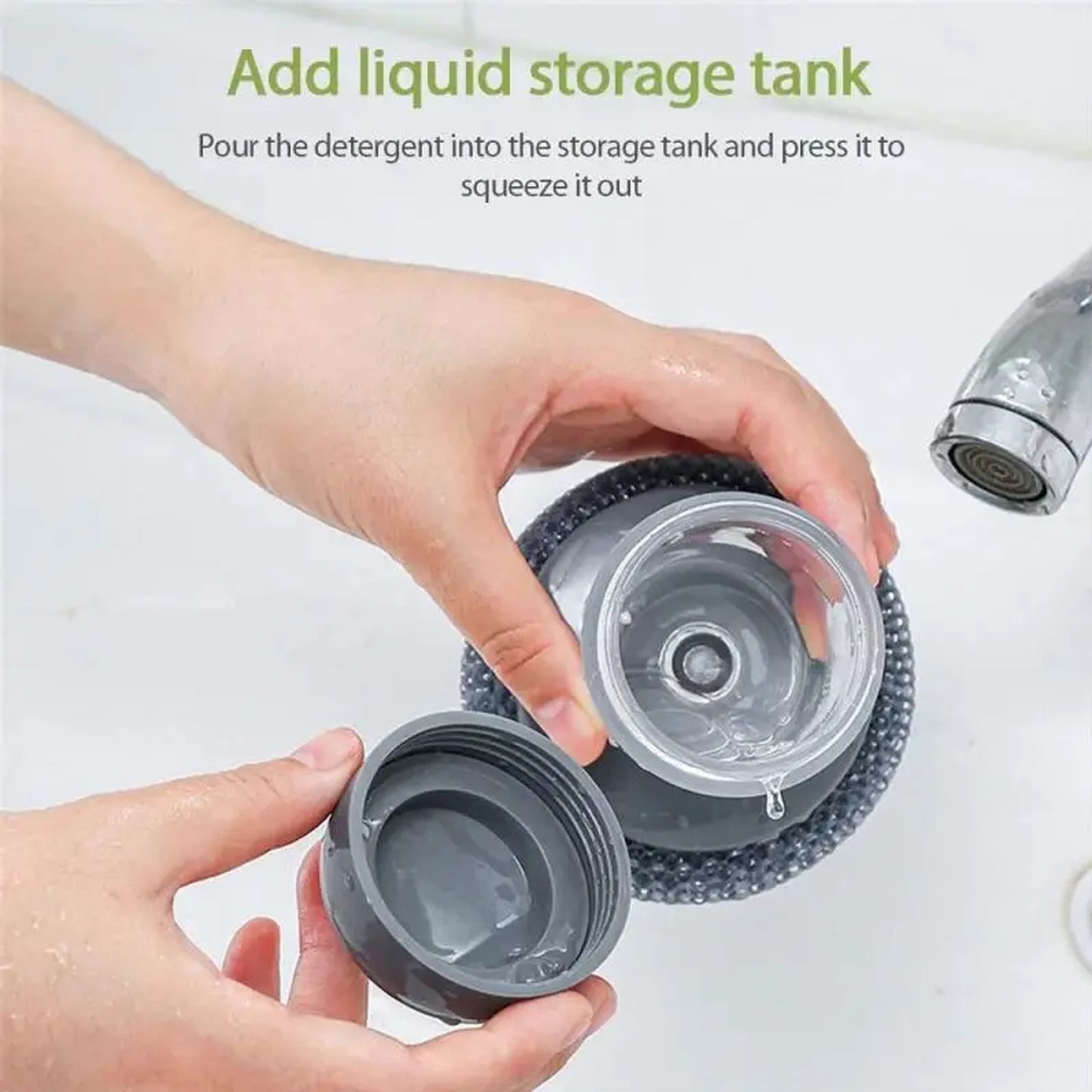 Soap Dispensing Palm Brush With Dispenser Cleaning (Set Of 3pcs)