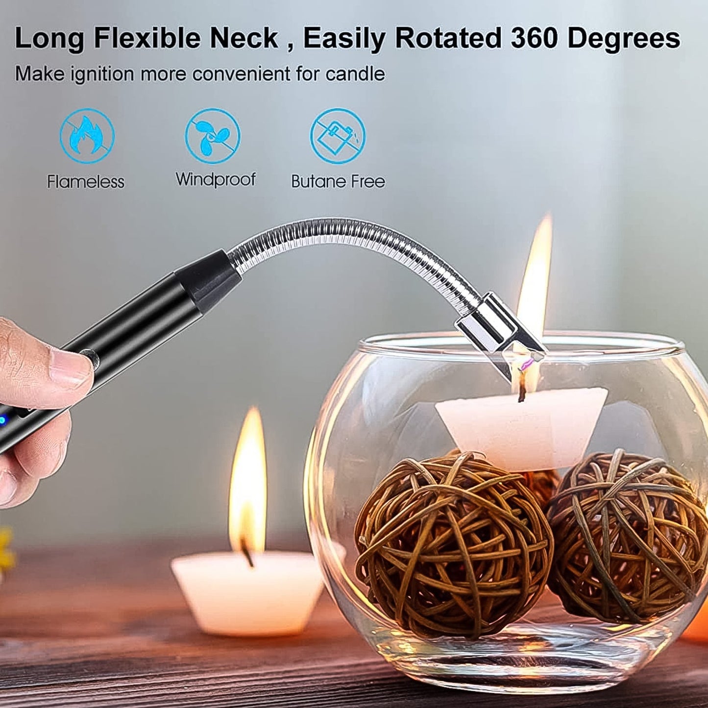 Flexible Electric Arc USB Rechargeable Windproof Flameless Electronic Smoking Plasma Lighters