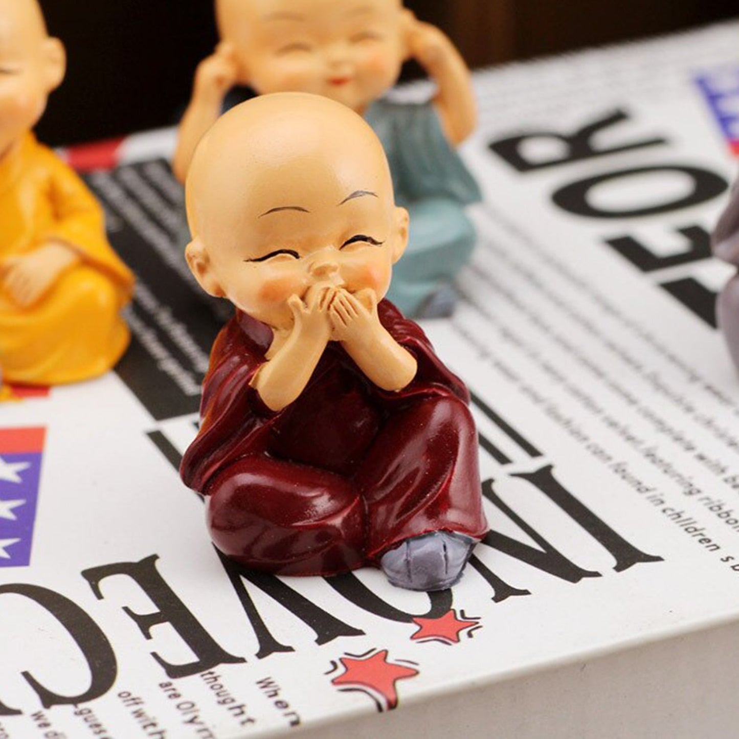 Baby Buddha 4pc Show Piece Used For Home, Car And Office Decorations