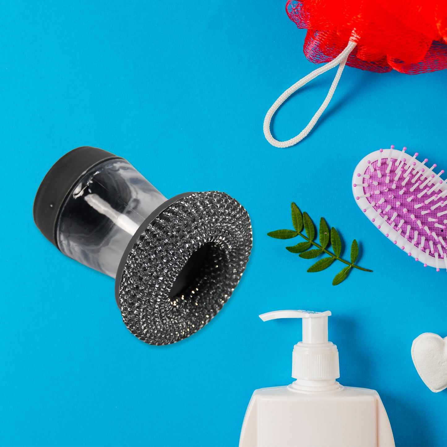 Soap Dispensing Palm Brush With Dispenser Cleaning (Set Of 3pcs)