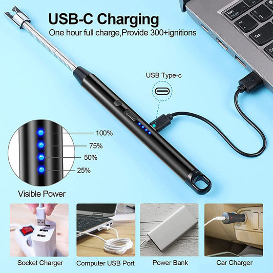 Flexible Electric Arc USB Rechargeable Windproof Flameless Electronic Smoking Plasma Lighters