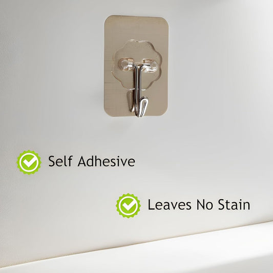 Plastic Adhesive Sticky Waterproof And Oil Proof Wall Hook Pack Of 20 Pcs.