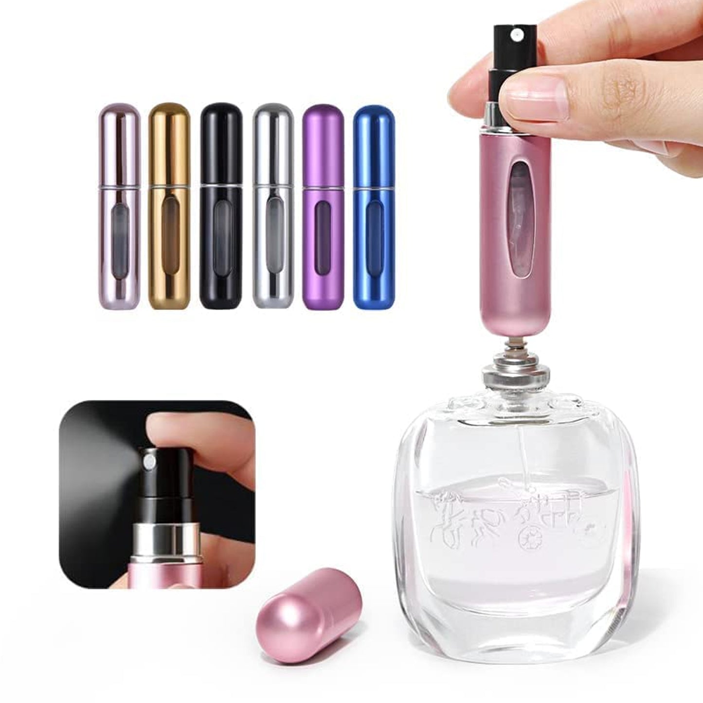 Mini Portable Perfume Empty Spray Bottle (3 Pc Mix Color)