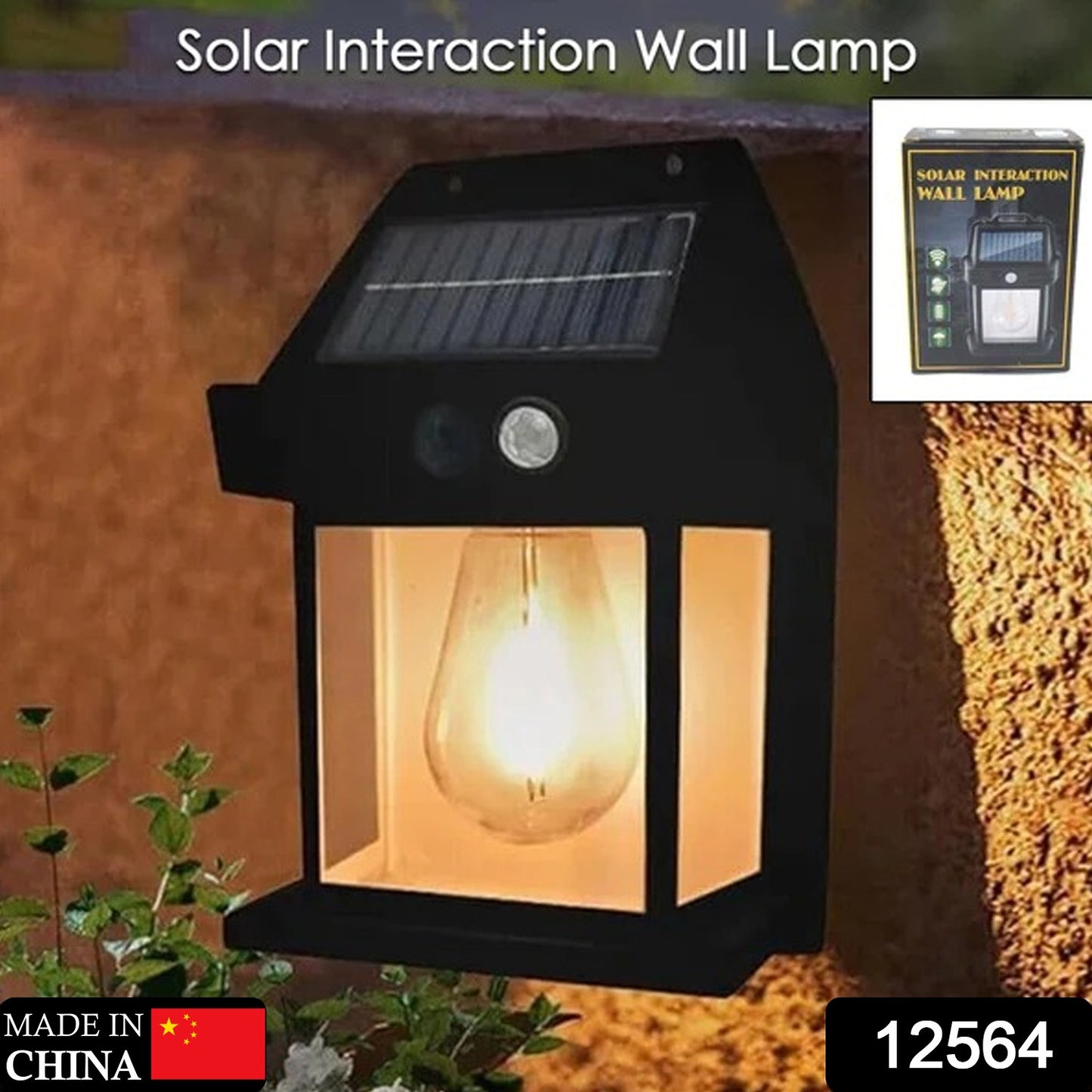 Solar Wall Lights / Lamp Outdoor with Motion Sensor Waterproof Exterior Lighting with Clear Panel