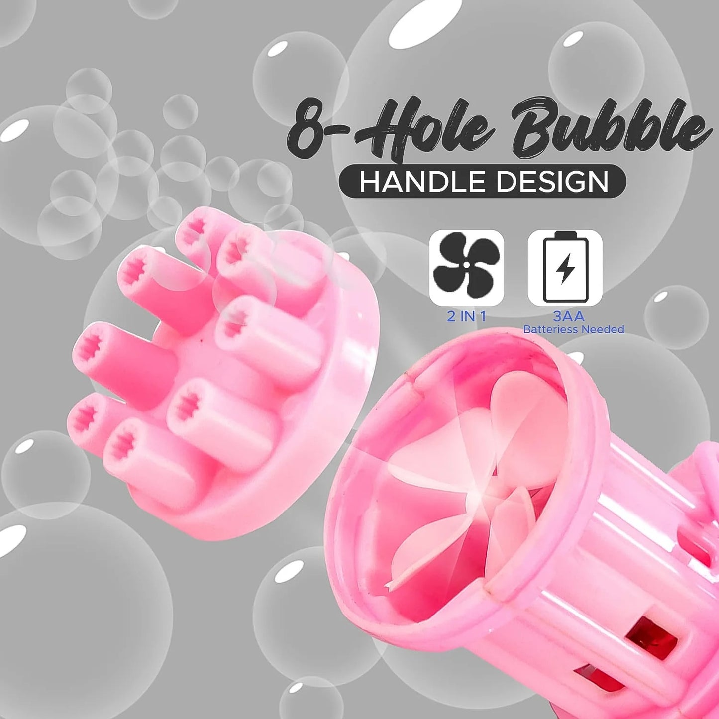 8028  8-hole Battery Operated Bubbles Gun Toys For Boys And Girls