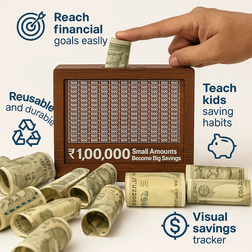 Wooden Money Piggy Bank Money Box