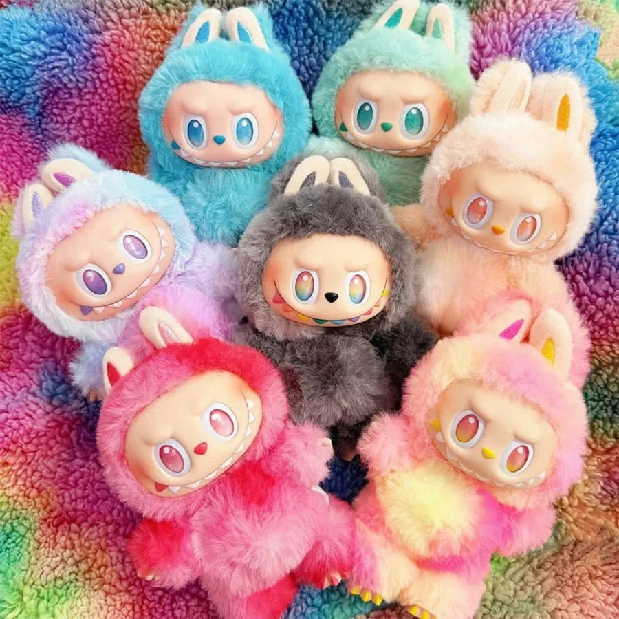 Labubu Doll Plush Toy Cartoon Keychain With Hook Assorted Colorful Design 1 Pc (Mix Design)