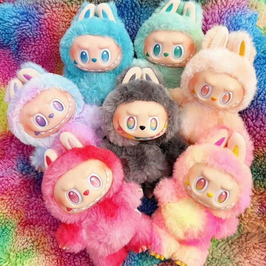 Labubu Doll Plush Toy Cartoon Keychain With Hook Assorted Colorful Design 1 Pc (Mix Design)