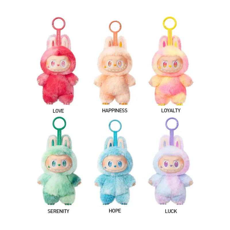 Labubu Doll Plush Toy Cartoon Keychain With Hook Assorted Colorful Design 1 Pc (Mix Design)