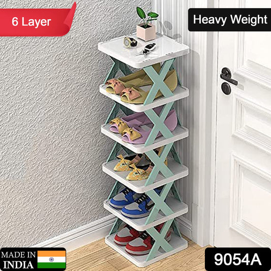 6 Layer Shoe Rack Design Lightweight Adjustable Plastic Foldable Shoe Cabinet For Home And Office