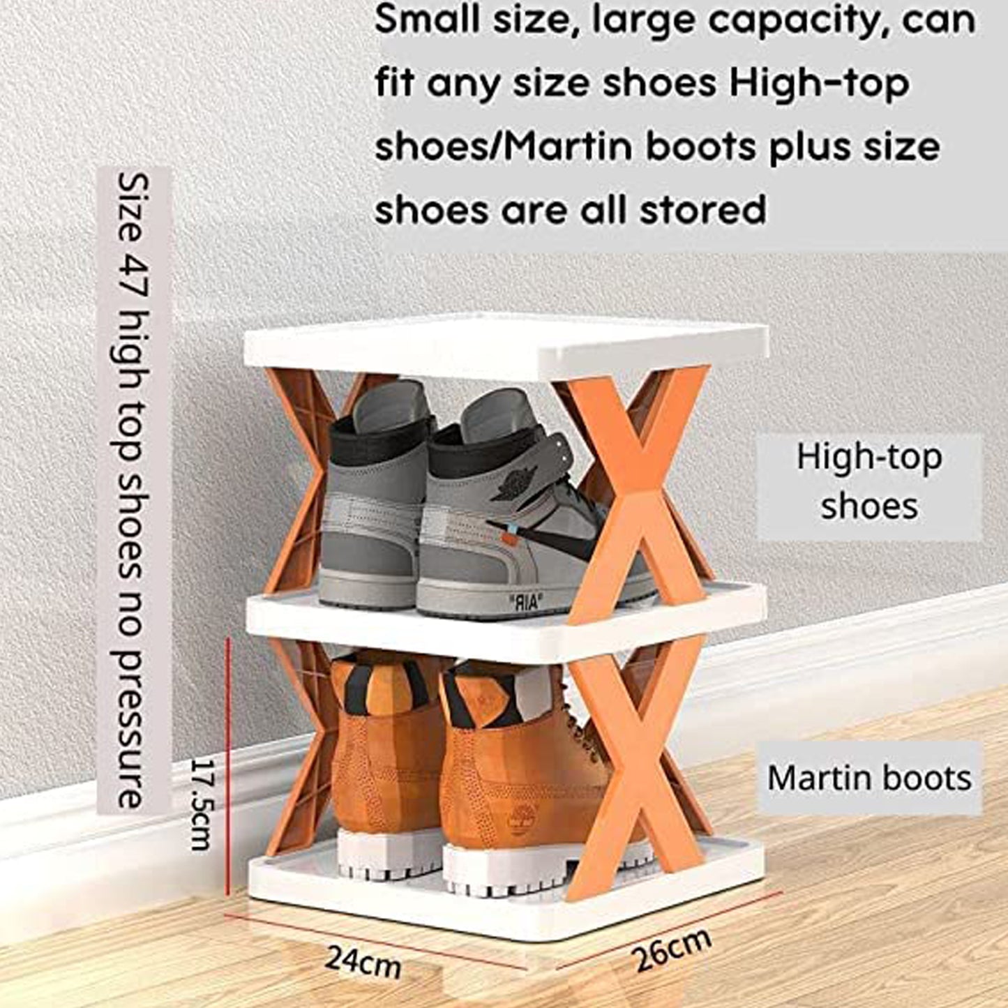 6 Layer Shoe Rack Design Lightweight Adjustable Plastic Foldable Shoe Cabinet For Home And Office