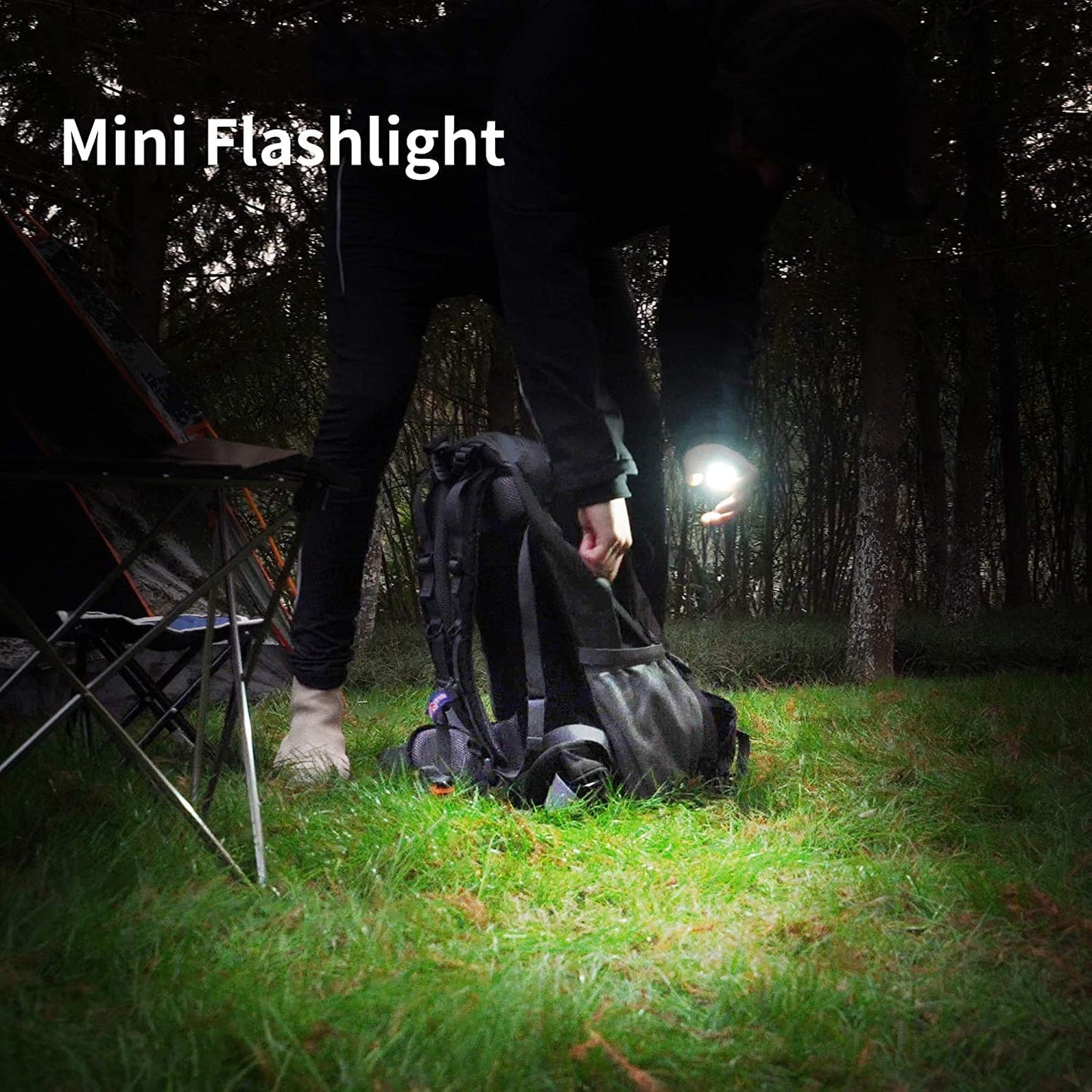 LED Battery Operated Keychain Flashlight with Folding Bracket, Bottle Opener for Camping, Hiking, Emergency, COB Light