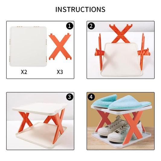 6 Layer Plastic Shoe Rack Lightweight Adjustable Foldable Shoe Cabinet Storage For Home And Office