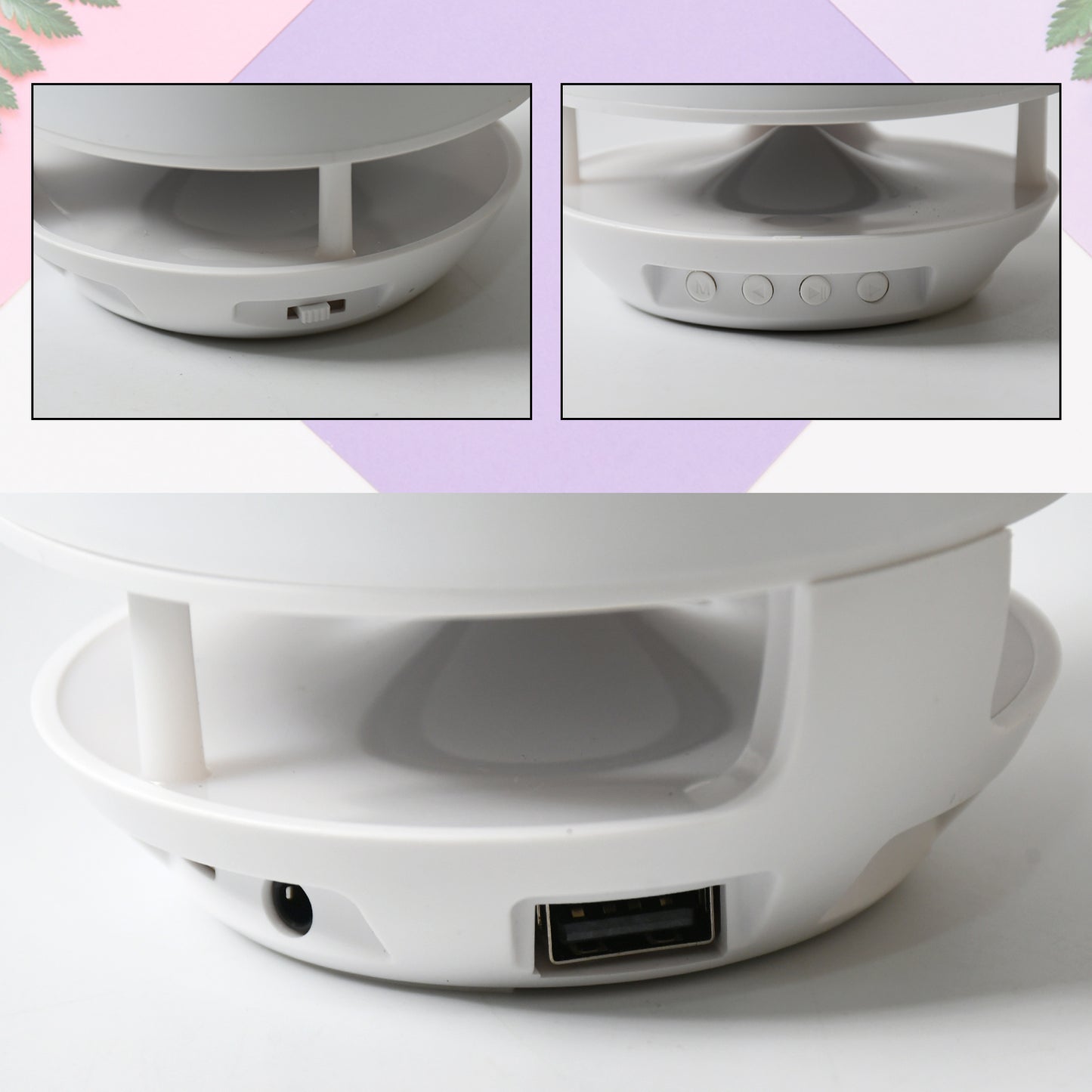 Multifunctional 4 Compartment Pen Holder with Bluetooth Speaker 5 W / Night Lamp Smart Color Changing Pen Stand