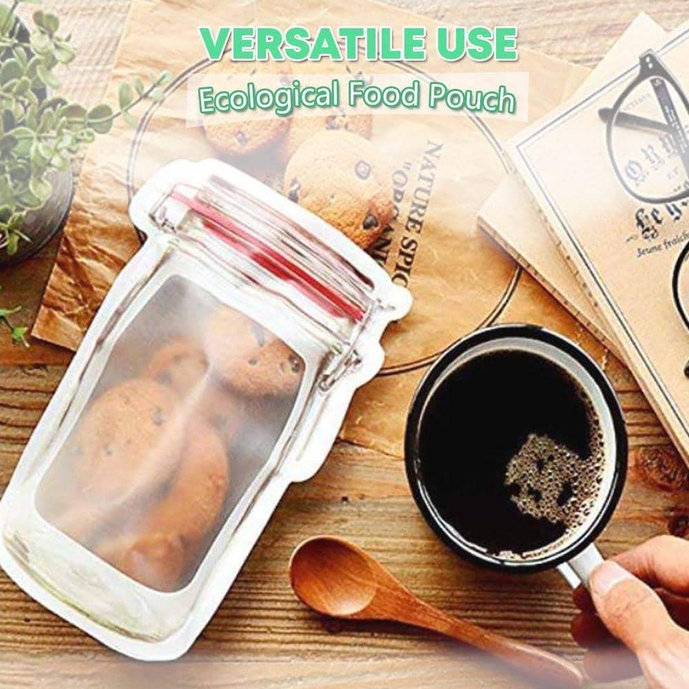 0855 Plastics Transparent Jar Shaped Stand-up Pouch With Zipper ( 2 Pc Set)