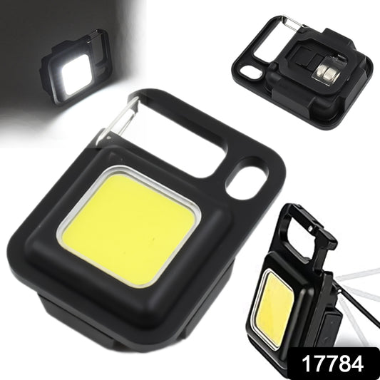 LED Battery Operated Keychain Flashlight with Folding Bracket, Bottle Opener for Camping, Hiking, Emergency, COB Light